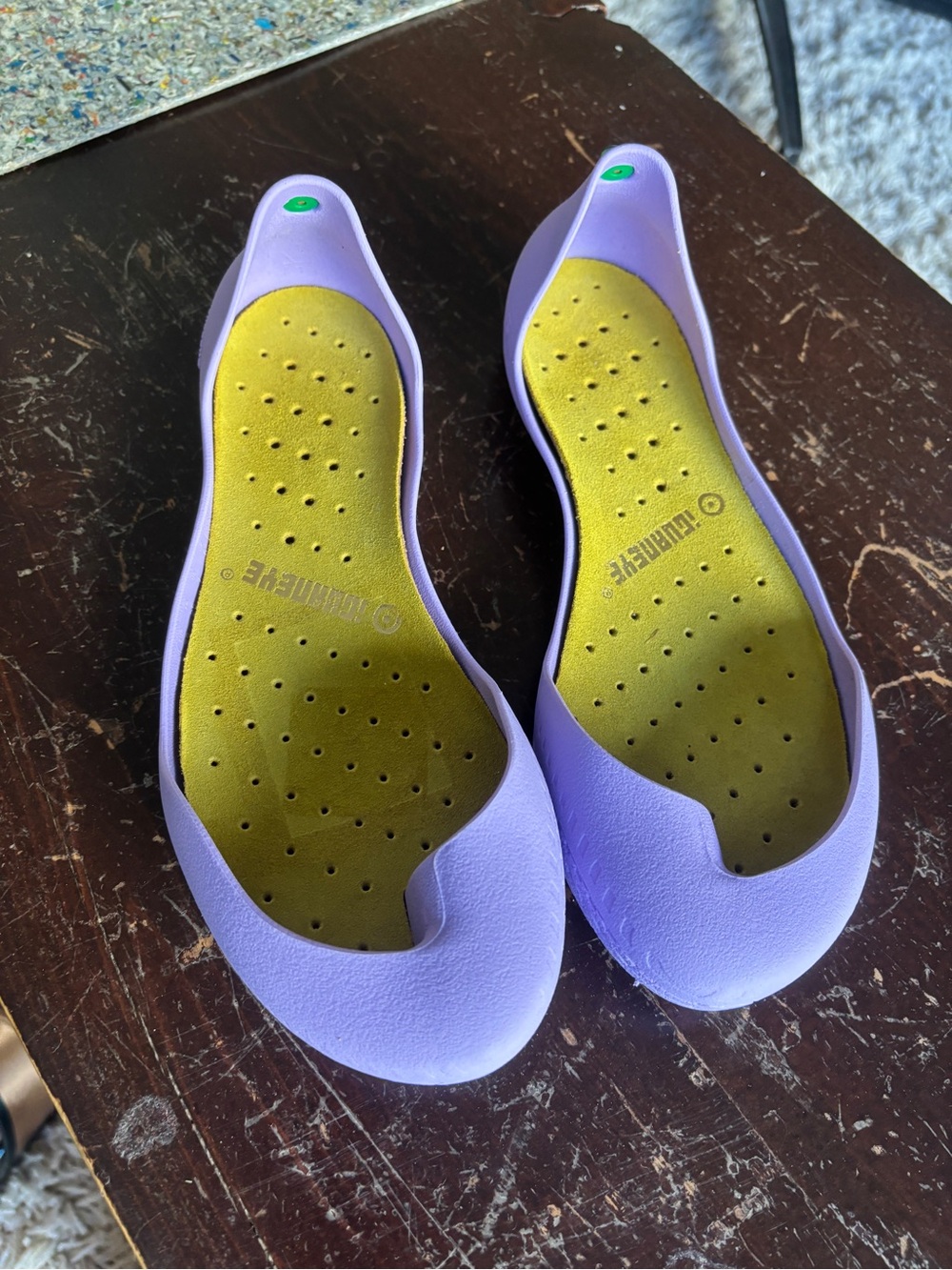 Iguaneye Lightweight Lavender Slip-On Women's Flats with cork Cushioned Insole